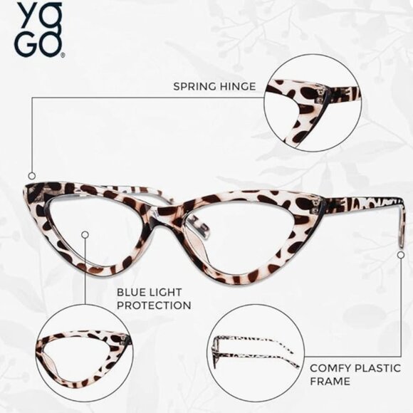 🍂  Retro Cat-eye Blue Light Blocking Glasses  - Crystal Frame